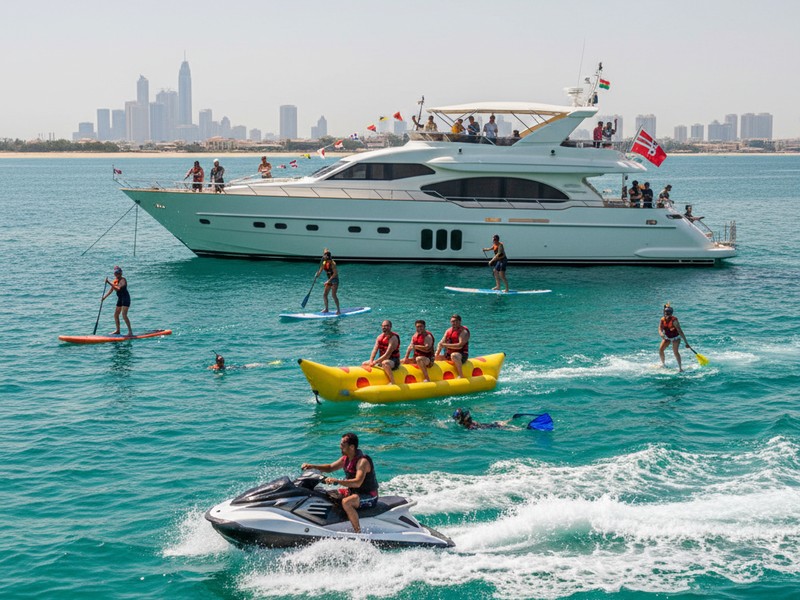 Option sports nautiques et activités pour fête en yacht