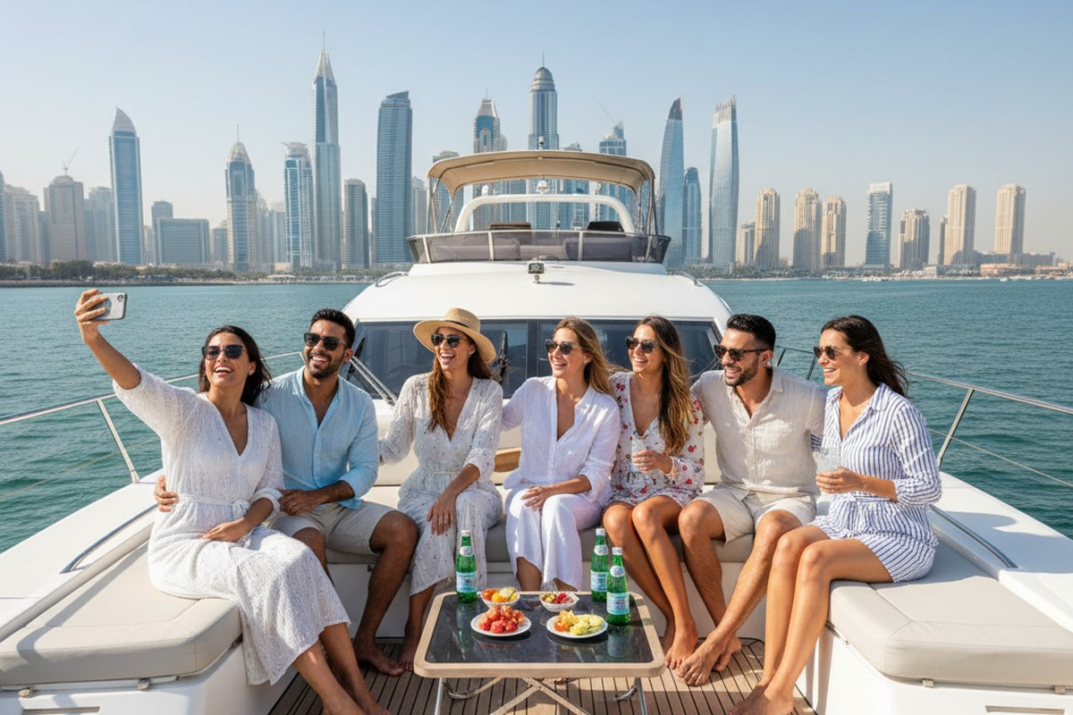 Affordable yacht cruise experience with friends in Dubai