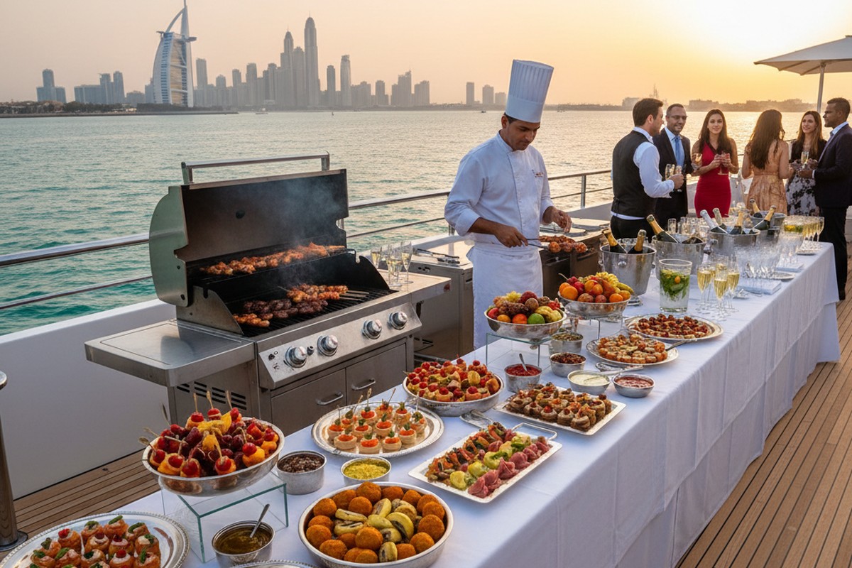Yachtparty Catering und BBQ-Aufbau an Deck