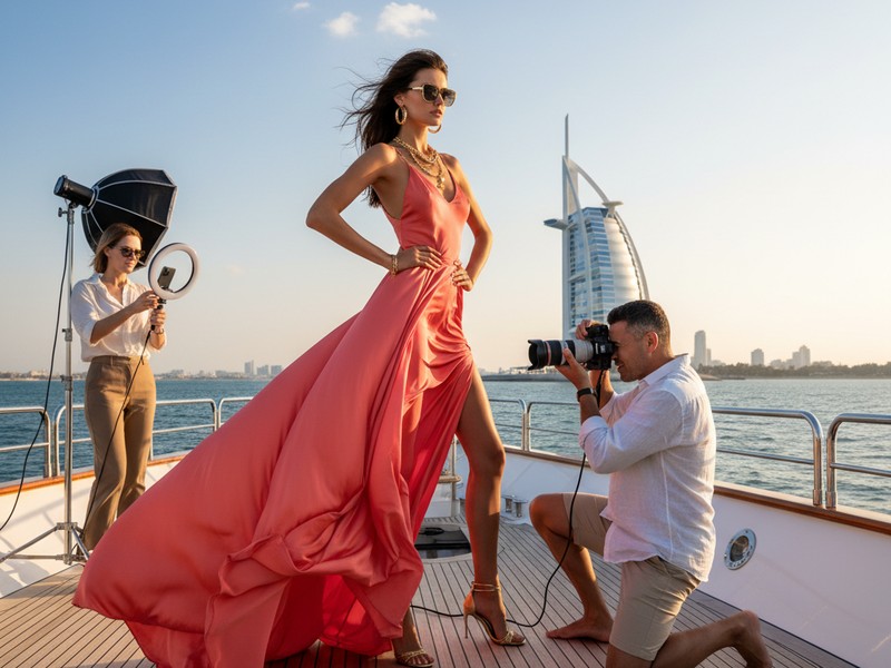 Professional photography charter Dubai yacht photo shoot