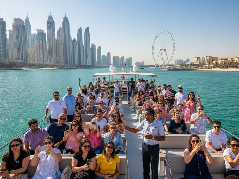 Guided sightseeing yacht tour Dubai Marina landmarks