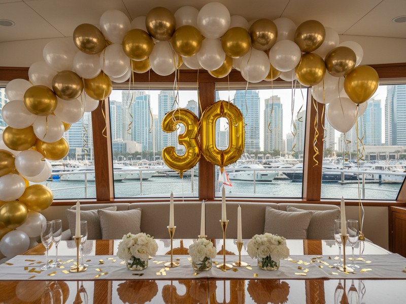 Gold & White Balloon Decorations