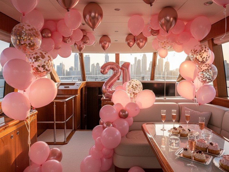 Pink Rose Gold Balloon Decorations