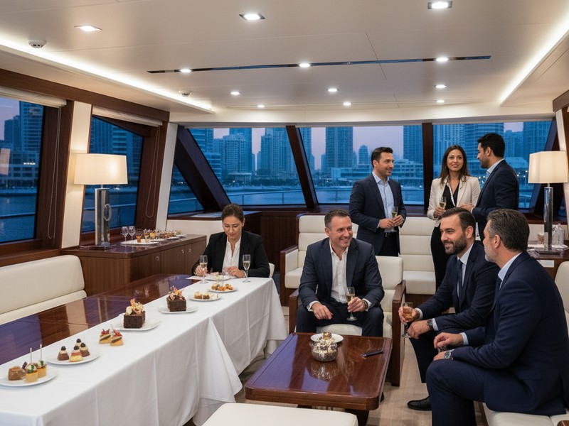 Corporate yacht charter Dubai - team building client events presentations