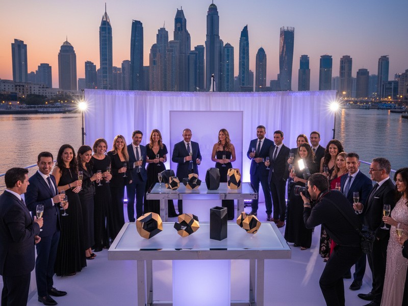 Luxury yacht product launch Dubai — brand event superyacht charter VIP guests