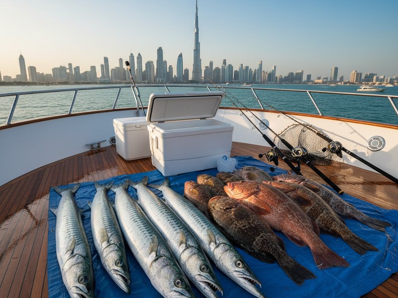 Barracuda and Grouper catch Dubai fishing charter