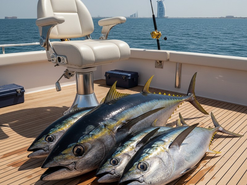 Deep Sea Tuna Yellowfin catch Dubai offshore fishing