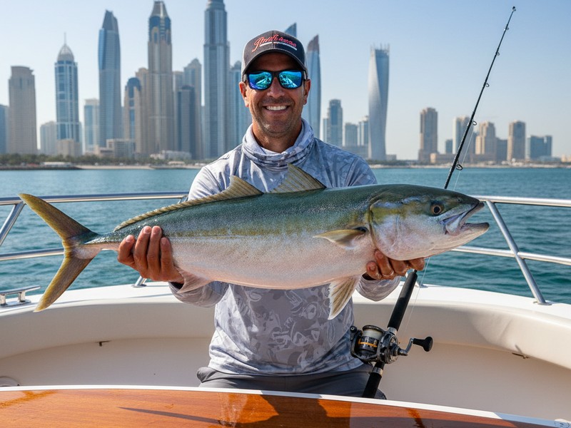 Fresh Kingfish Catch Dubai Marina - 10-15kg trophy fish