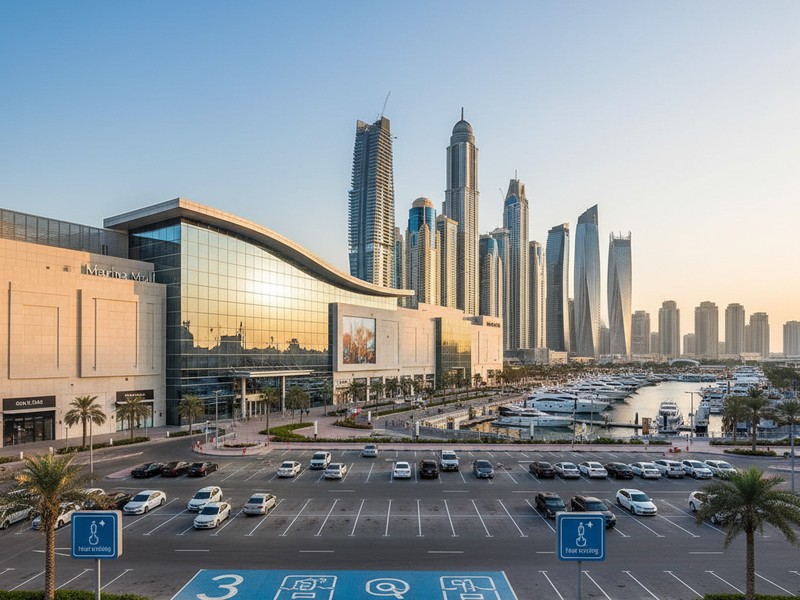 Dubai Marina Mall parking and metro station access
