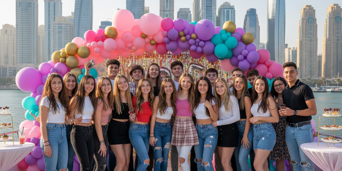 Sweet 16 and 18th birthday celebration on yacht with teens