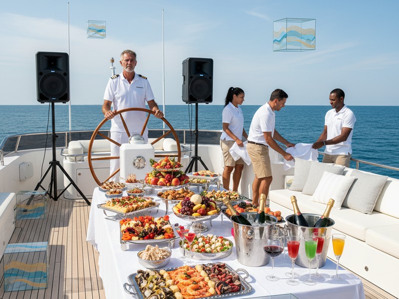 Tarification tout compris pour la fête en yacht avec équipage et commodités