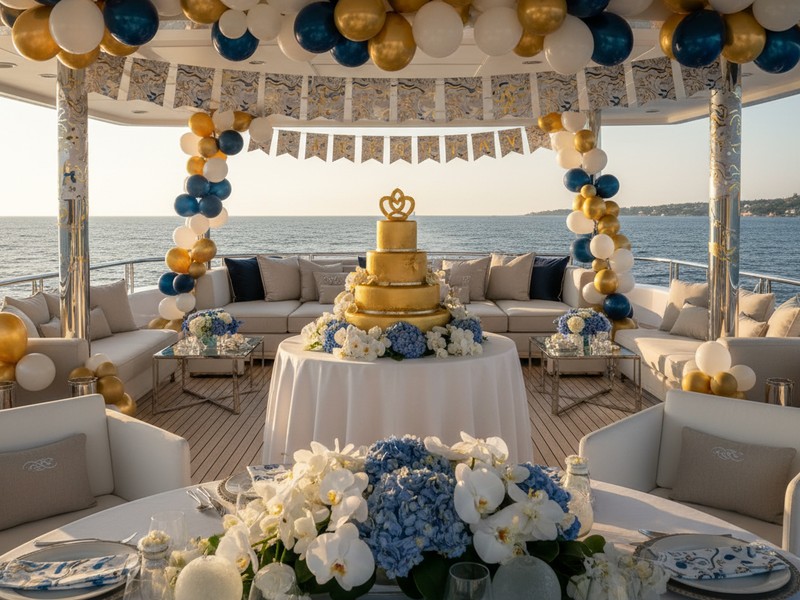 Décorations et configuration de fête en yacht entièrement personnalisables