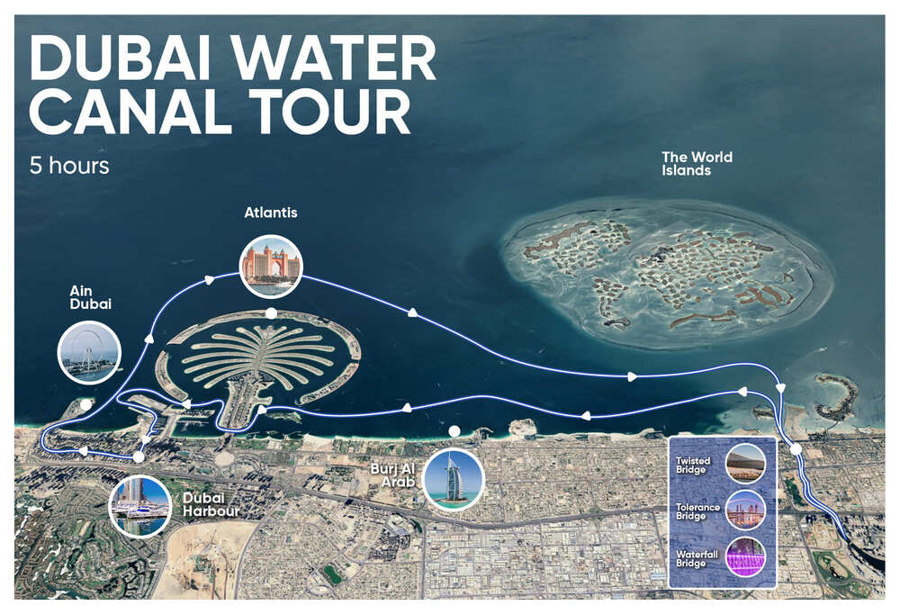 Tour en yacht des icônes de Dubai - Palm Jumeirah Burj Al Arab Atlantis croisière économique de 4-5 heures