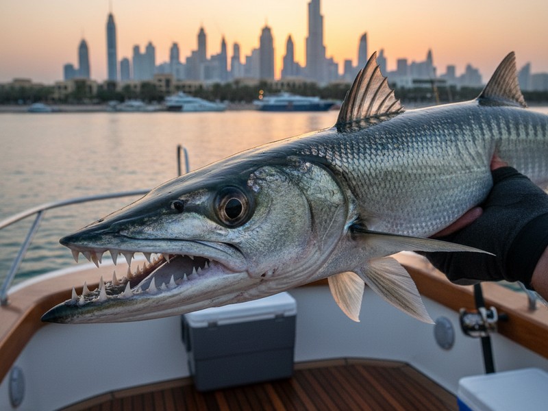 Barracuda fish with teeth Dubai fishing