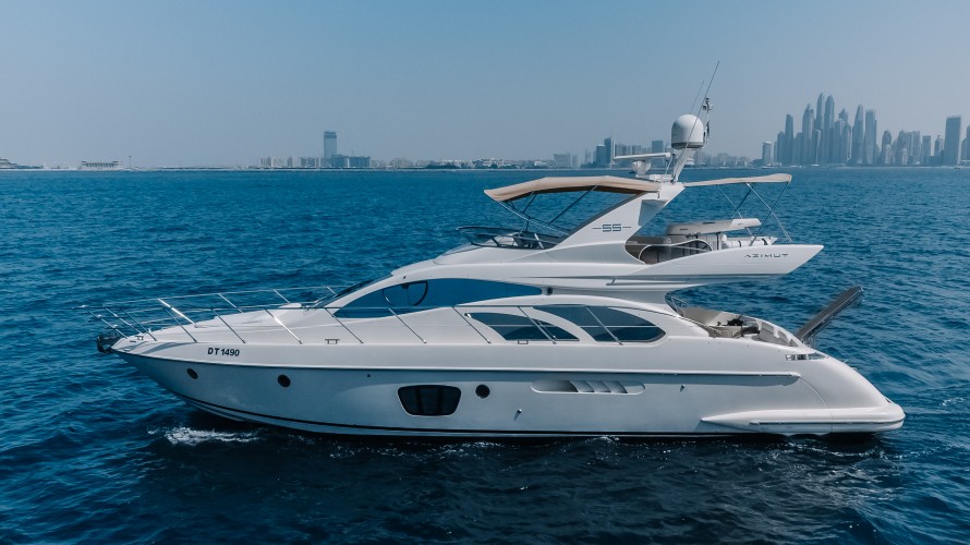 Azimut White Pearl 55ft romantisches Yacht-Dinner Dubai Kreuzfahrt